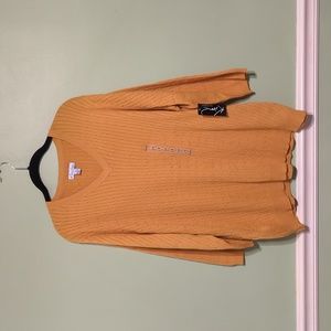 NEW Kim Rogers Plus-Size Yellow 3/4 Sleeve Sweater